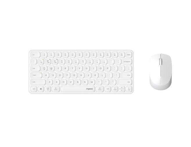 RAPOO X9010M Multi-mode Aluminium Base, Wireless Ultra-slim Combo Set, up to 12 Months Battery, Bluetooth or 2.4Ghz.  Office Business Retail White RAPOO X9010M Multi-mode Aluminium Base, Wireless Ultra-slim Combo Set, up to 12 Months Battery, Bluetooth or 2.4Ghz.  Office Business Retail White